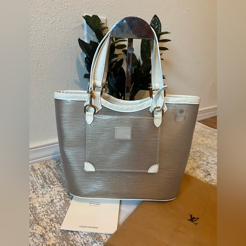 🌹RARE LOUIS VUITTON Epi Plage Mini Lagoon Bay Tote
Bag White Clear